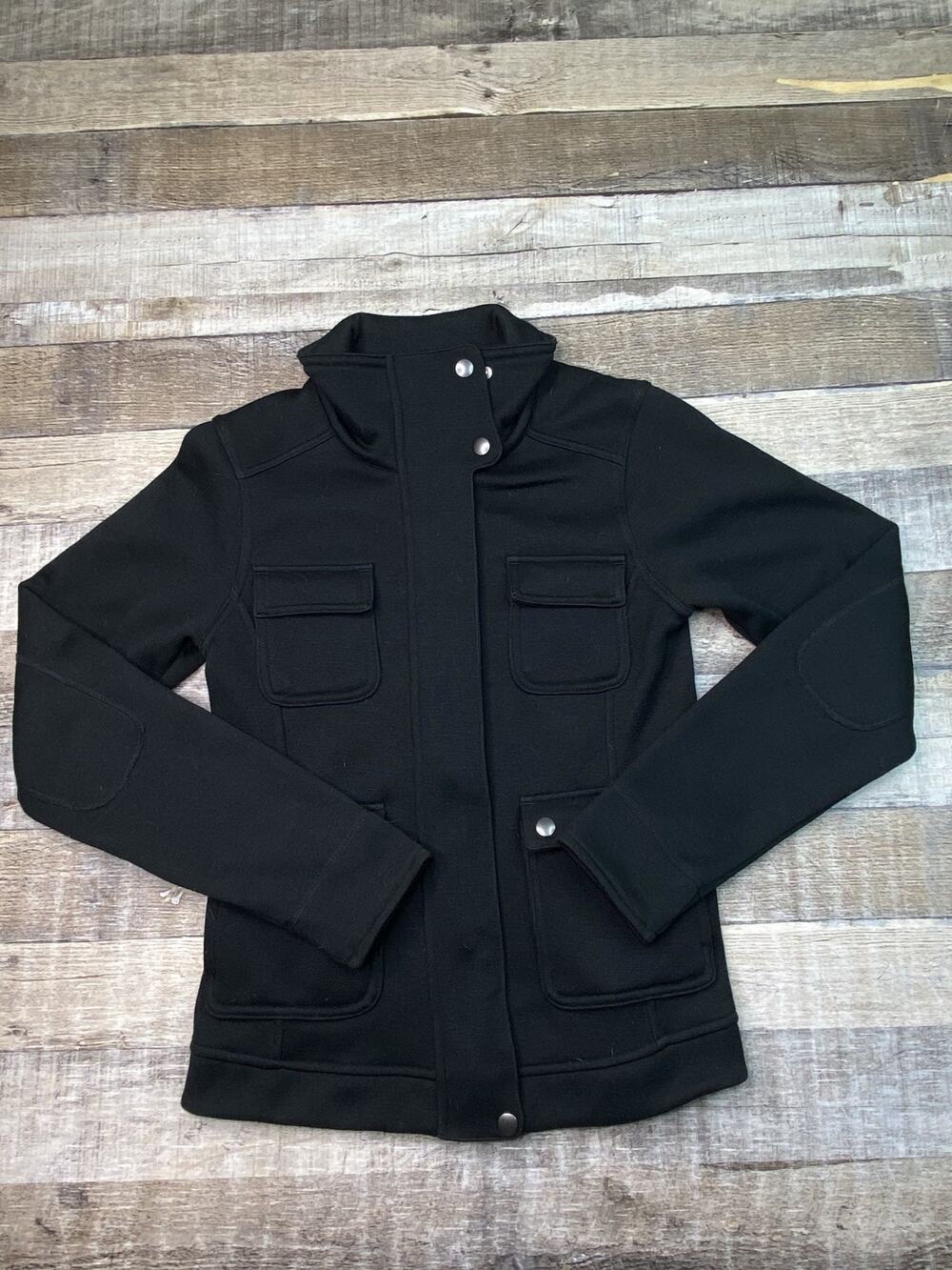 Patagonia Better Jacket Womens Black Fleece Pockets Full Zip Size XS Preppy Snap